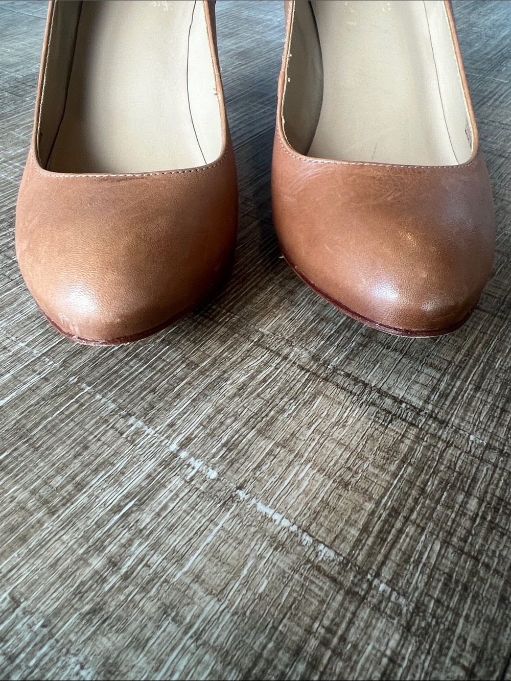 Jack Rogers Gallant Leather Brown Close Toe Pumps size 6.5 - Picture 3 of 11
